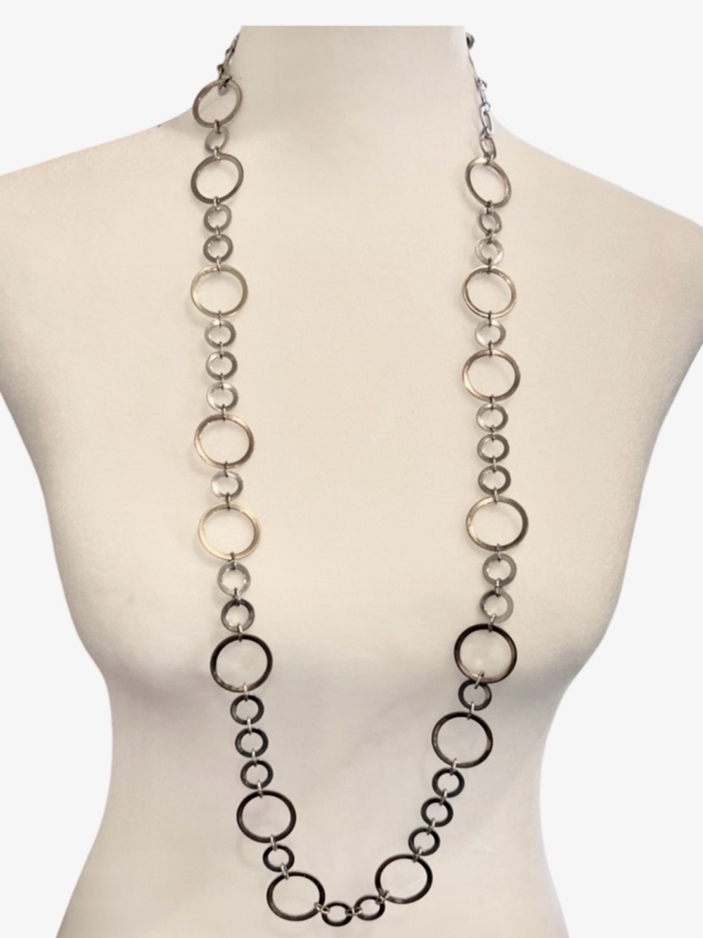 Two-Tone Gold and Silver Circle Link Necklace